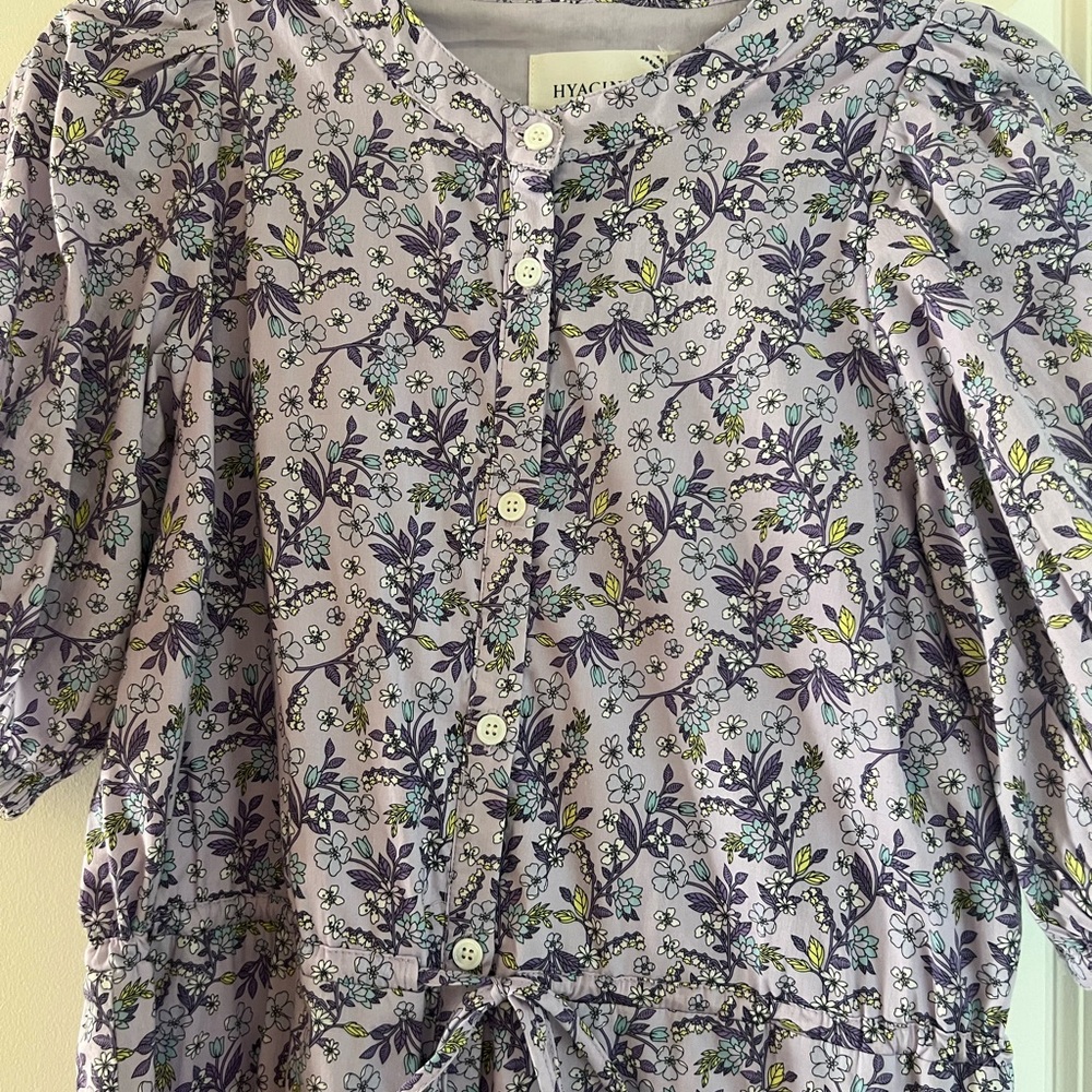 Hyacinth house light purple floral puff sleeved midi dress